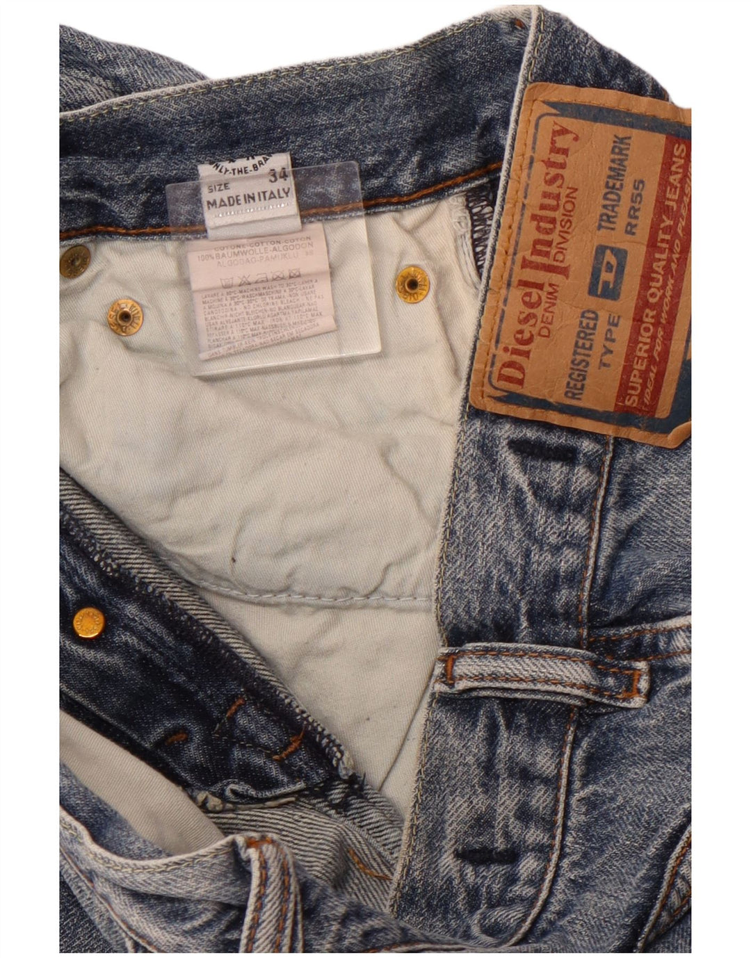 DIESEL Muške ravne traperice W34 L31 plavi pamuk