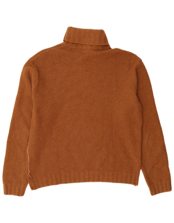 ALVIERO MARTINI Womens Roll Neck Jumper Sweater IT 52 2XL Brown Wool