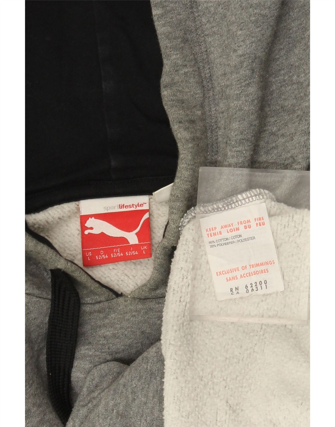 PUMA muška majica s kapuljačom s kapuljačom, veliki sivi pamuk