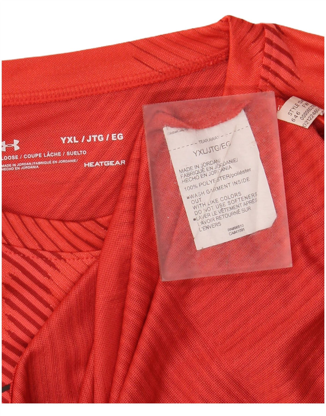 UNDER ARMOUR majica kratkih rukava Heat Gear za dječake 13-14 godina, crvene pruge