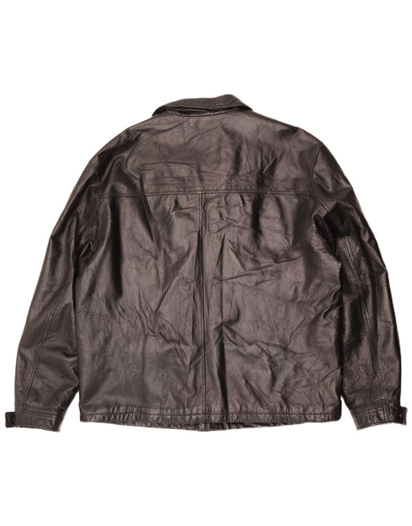 La Pelle Mens Leather Jacket IT 58 4XL Black