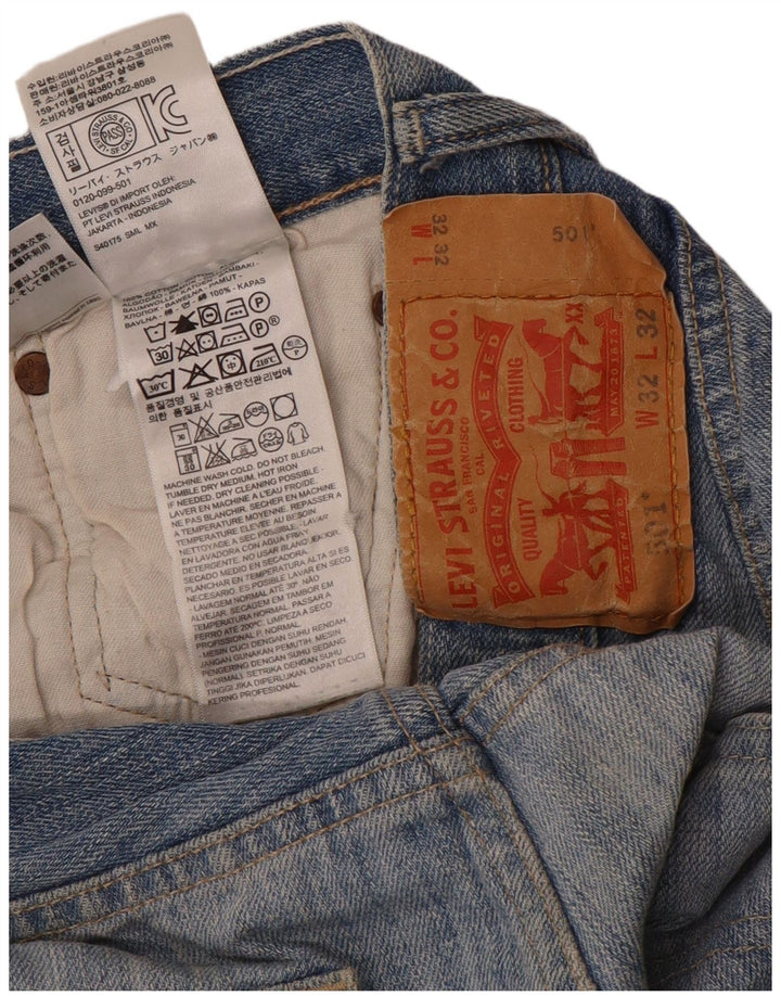 Levi's muške 501 ravne traperice W32 L32 plavi pamuk