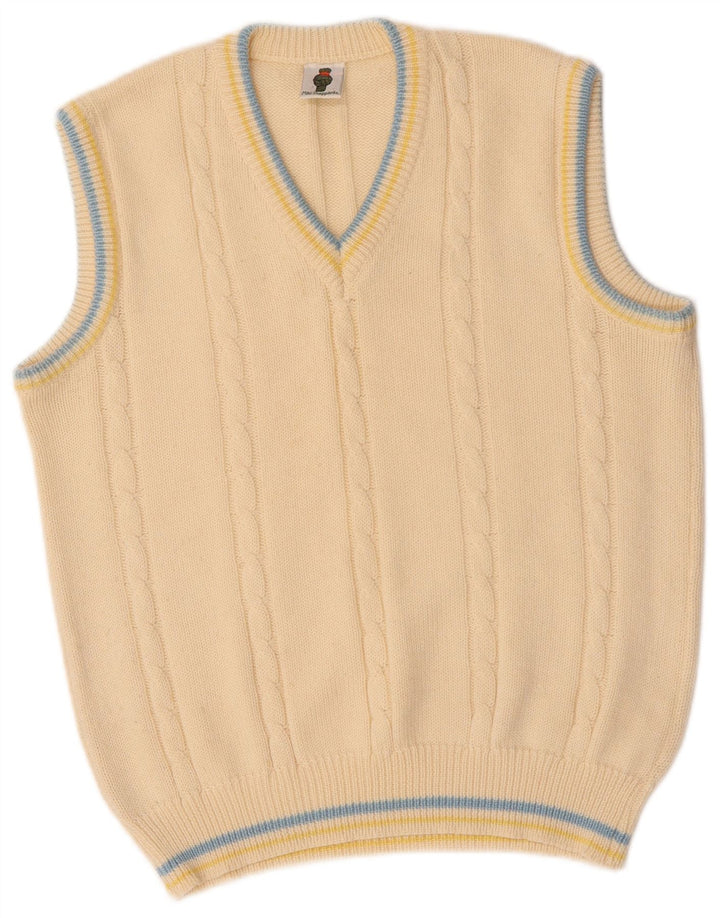 VINTAGE muški prsluk bez rukava, srednje bijele boje od poliakrila