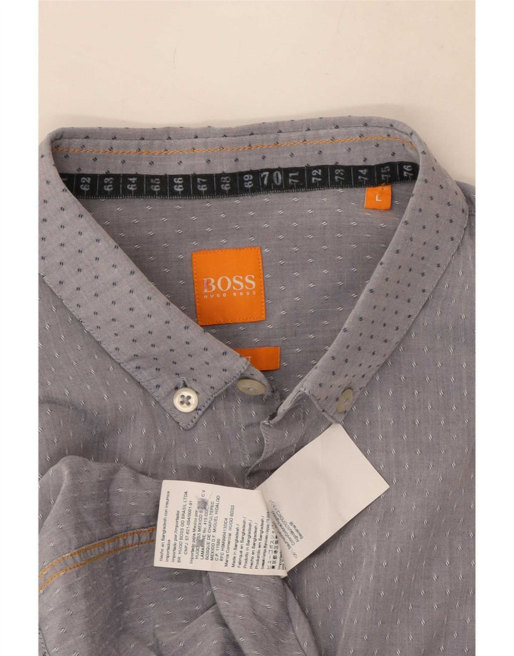Hugo Boss muška košulja s velikim sivim točkama, pamuk