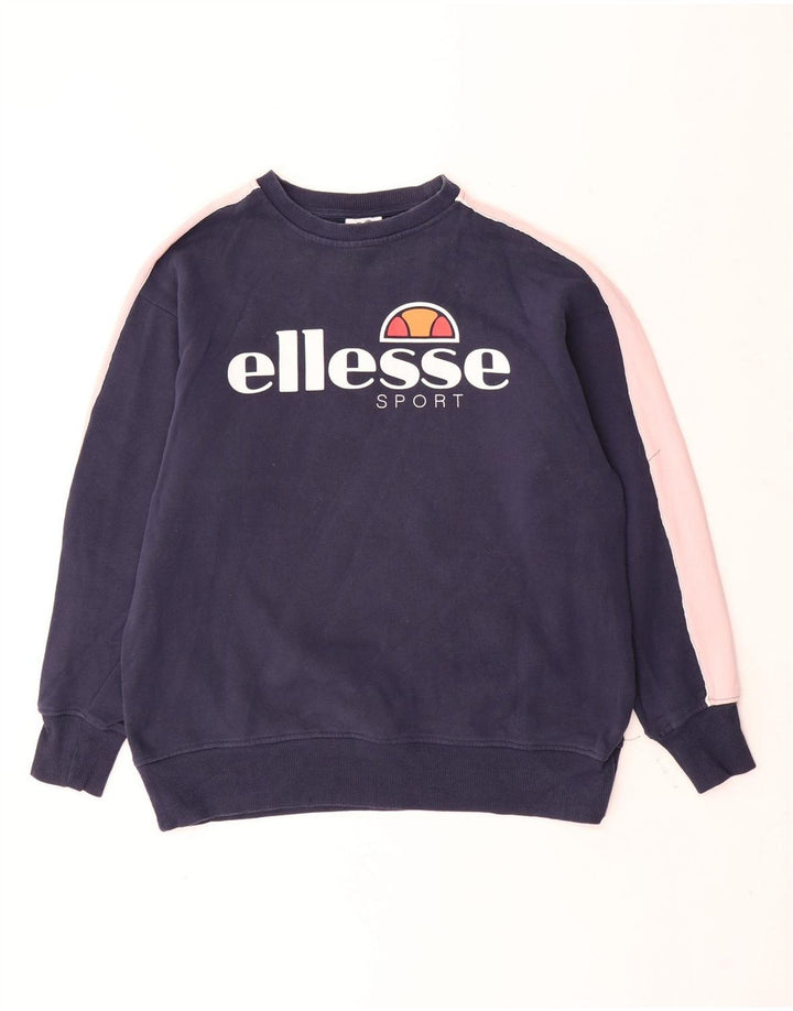 ELLESSE Ženska prekomjerna majica s kratkim rukavima UK 12 Srednje tamnoplava