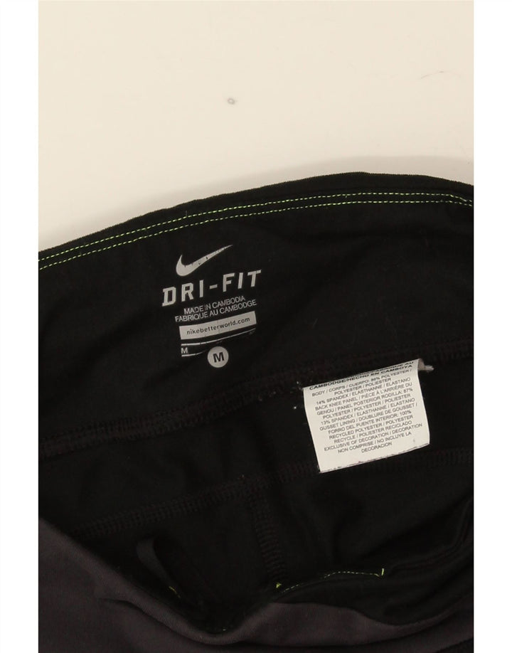 Nike Ženske Dri Fit Leggings UK 12 Medium Black Colourblock Poliester