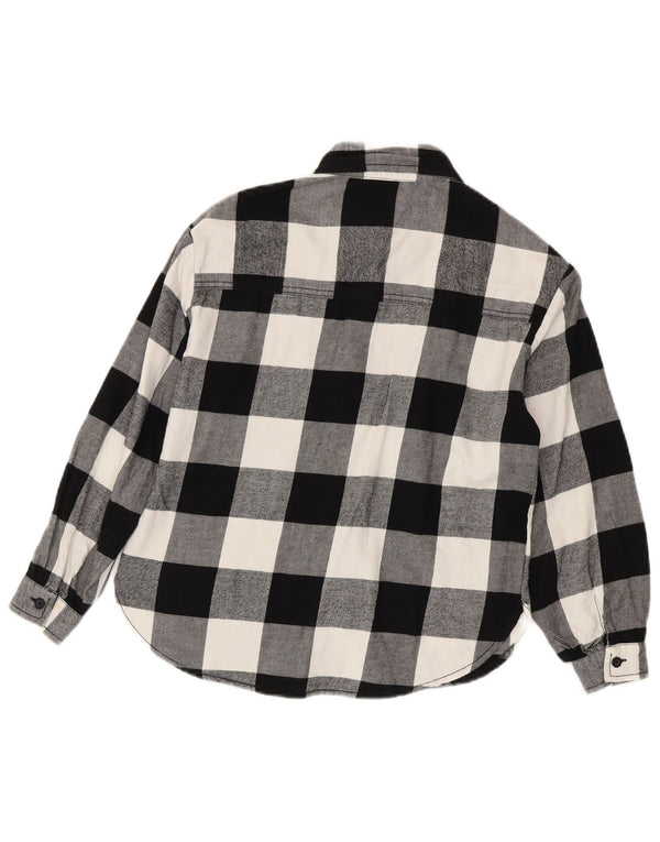 Benetton široka flanelska majica za djevojčice 8-9 godina, veliki crni pamuk od ginghama
