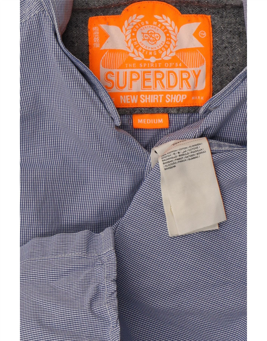 SUPERDRY muška košulja srednje plave pruge, pamuk