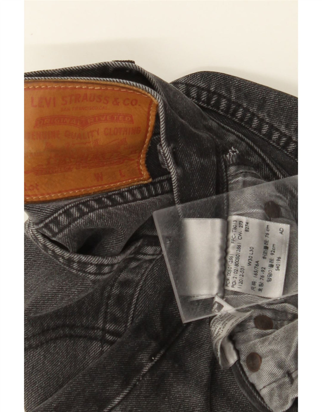 LEVI'S muške ravne traperice W30 L30 sivi pamuk