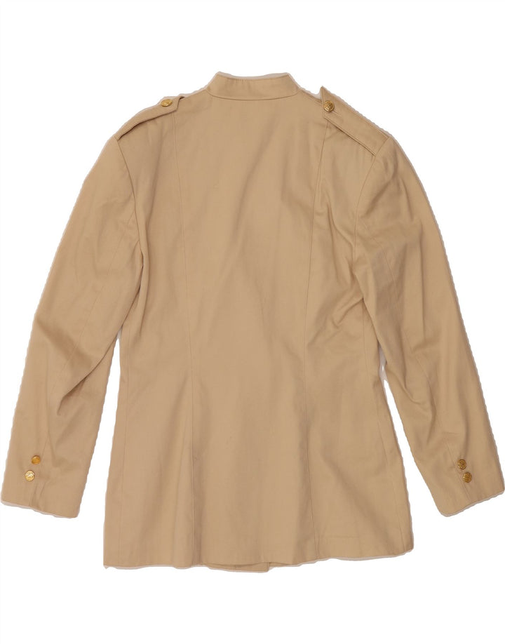 VERTIGO Womens Military Blazer Jacket UK 16 Large Beige Cotton Vintage Vertigo and Second-Hand Vertigo from Messina Hembry 