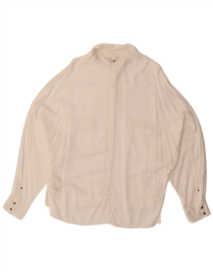 DIESEL Ženska široka košulja bluza UK 14 srednje bijele svile