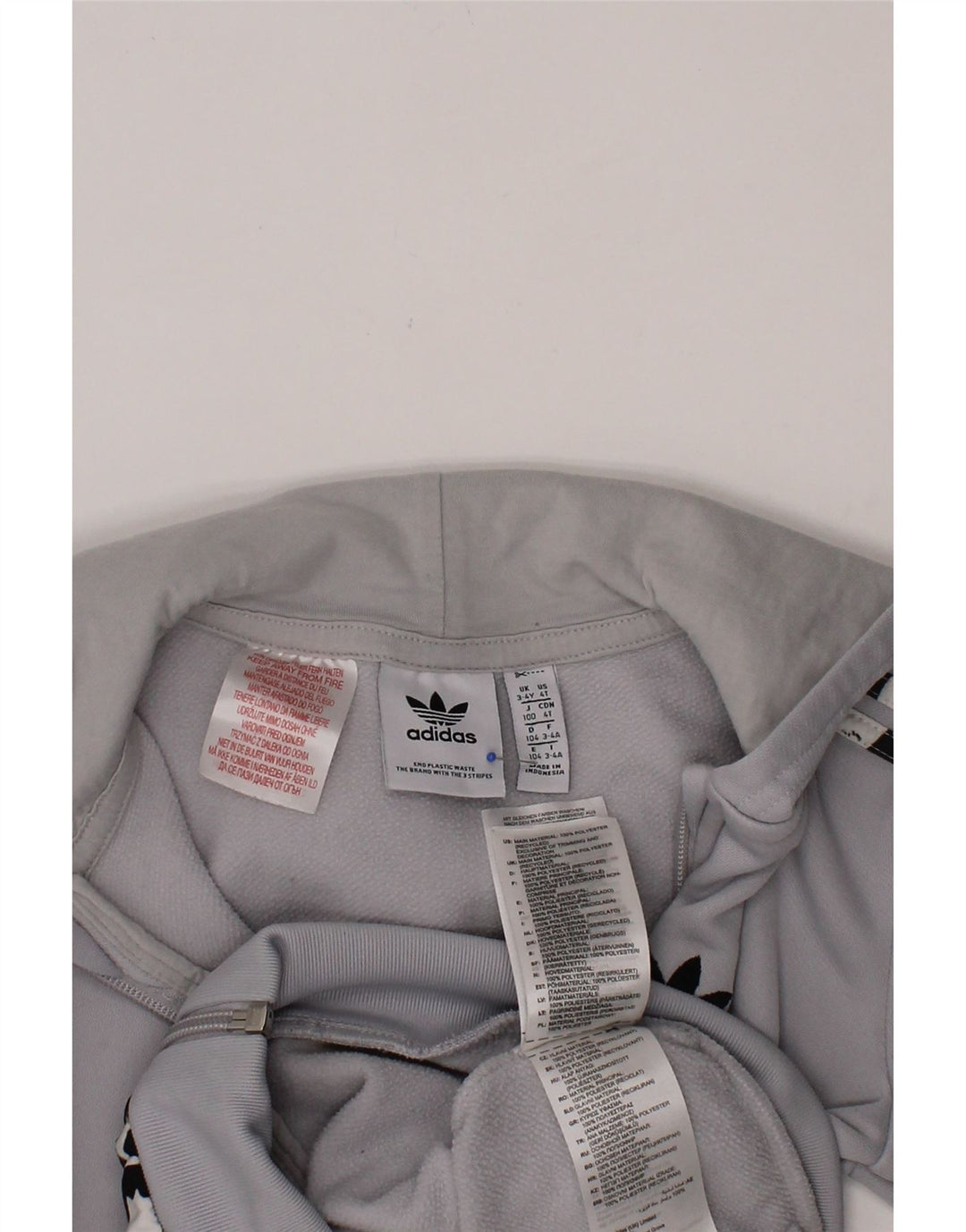 ADIDAS Boys Zip Hoodie Sweater 3-4 Years Grey Camouflage Polyester Vintage Adidas and Second-Hand Adidas from Messina Hembry 