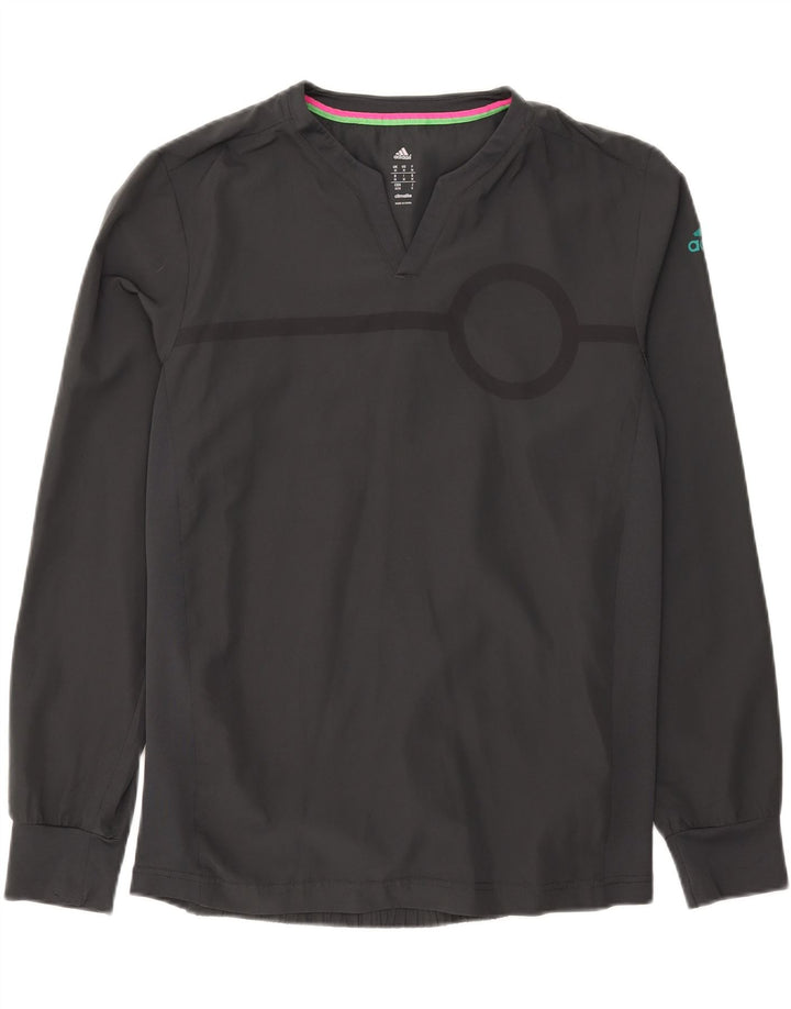 ADIDAS Mens Climalite Top Long Sleeve Medium Grey Polyester Vintage Adidas and Second-Hand Adidas from Messina Hembry 
