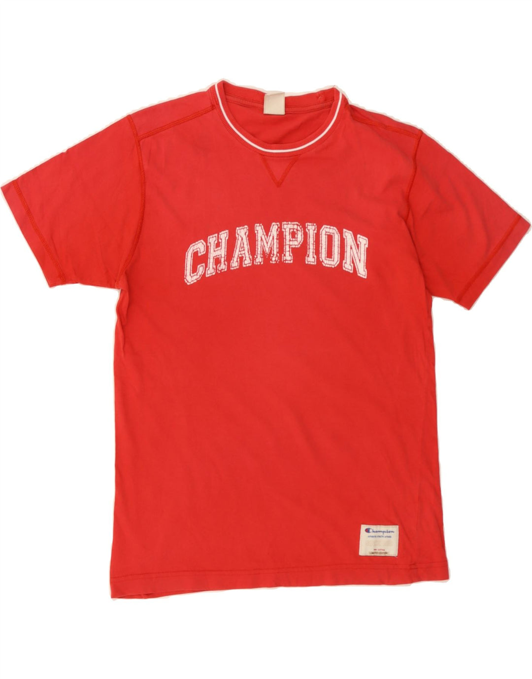 CHAMPION Mens Graphic T-Shirt Top Medium Red Cotton Vintage Champion and Second-Hand Champion from Messina Hembry 