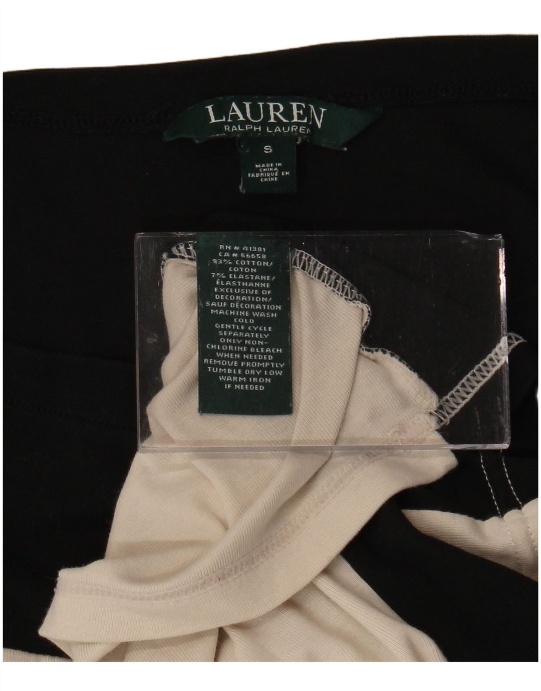 RALPH LAUREN Ženska majica kratkih rukava UK 10 Small Black Colourblock Pamuk