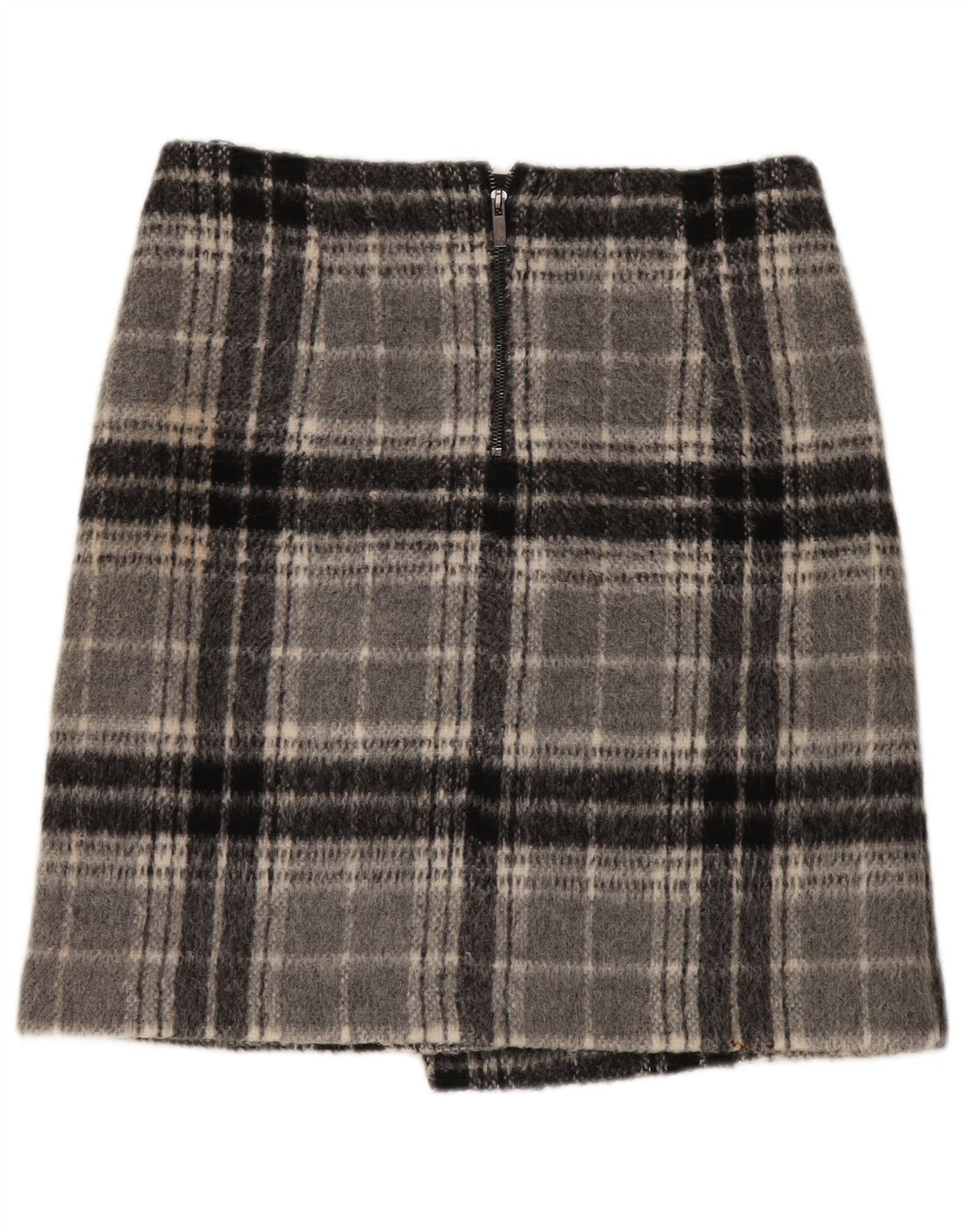 Marks & Spencer ženska mini suknja UK 12 srednje W32 siva karirana akril