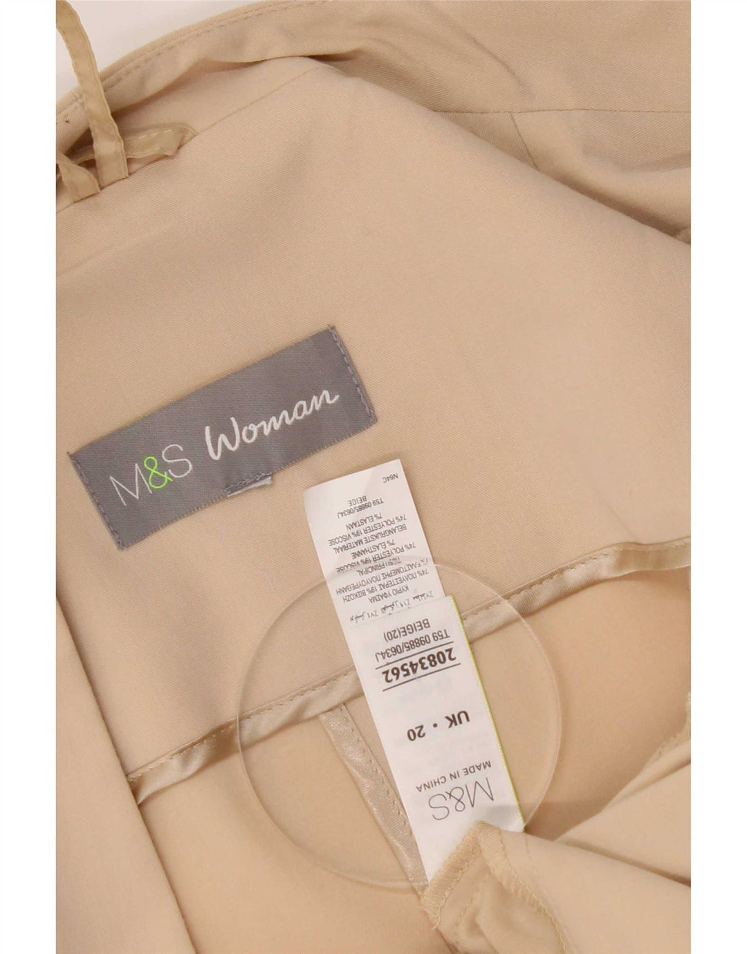 Marks & Spencer ženska jakna s otvorenim sakoom UK 20 2XL bež poliester