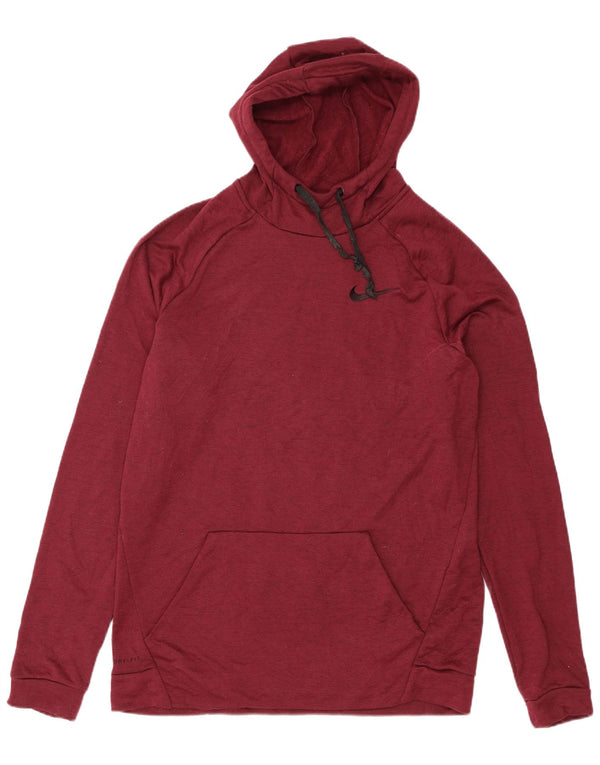 Nike Dri Fit majica s kapuljačom, veliki bordo poliester