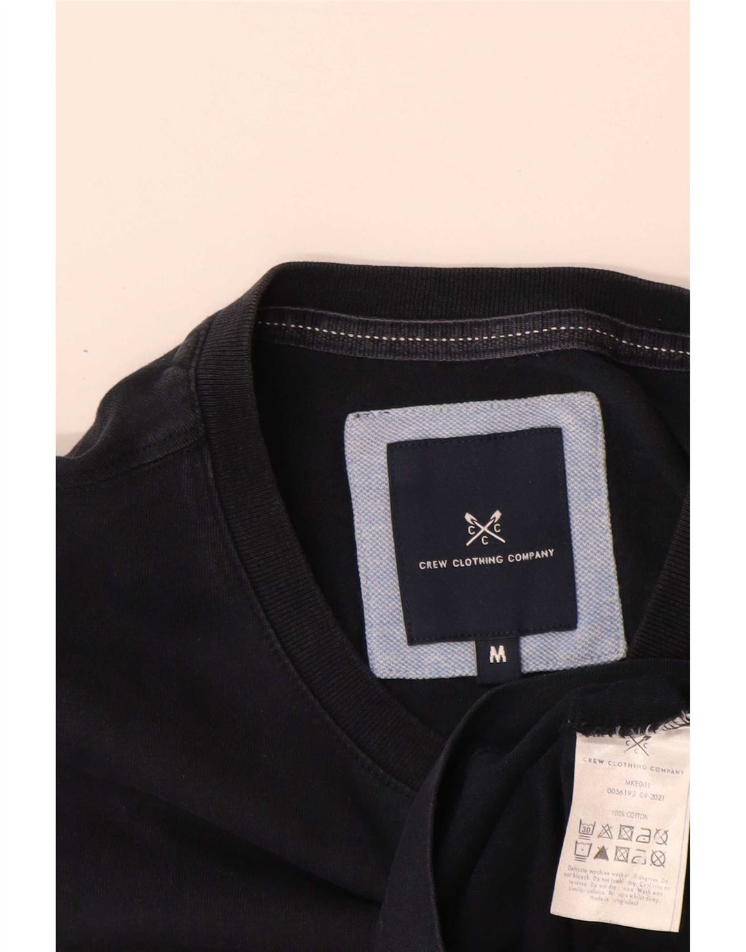 Crew Clothing Muška majica kratkih rukava Srednji crni pamuk Classic