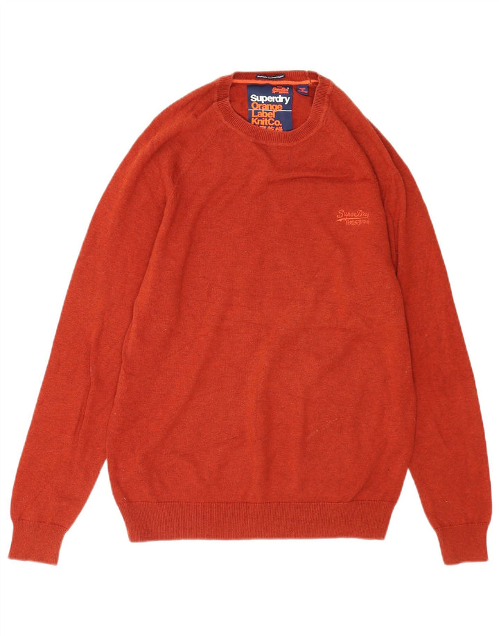 Superdry muški džemper s okruglim izrezom, srednje narančasti pamuk