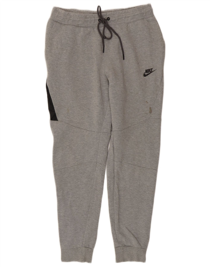 Nike muške trenirke, hlače za trčanje srednje sive boje, pamuk
