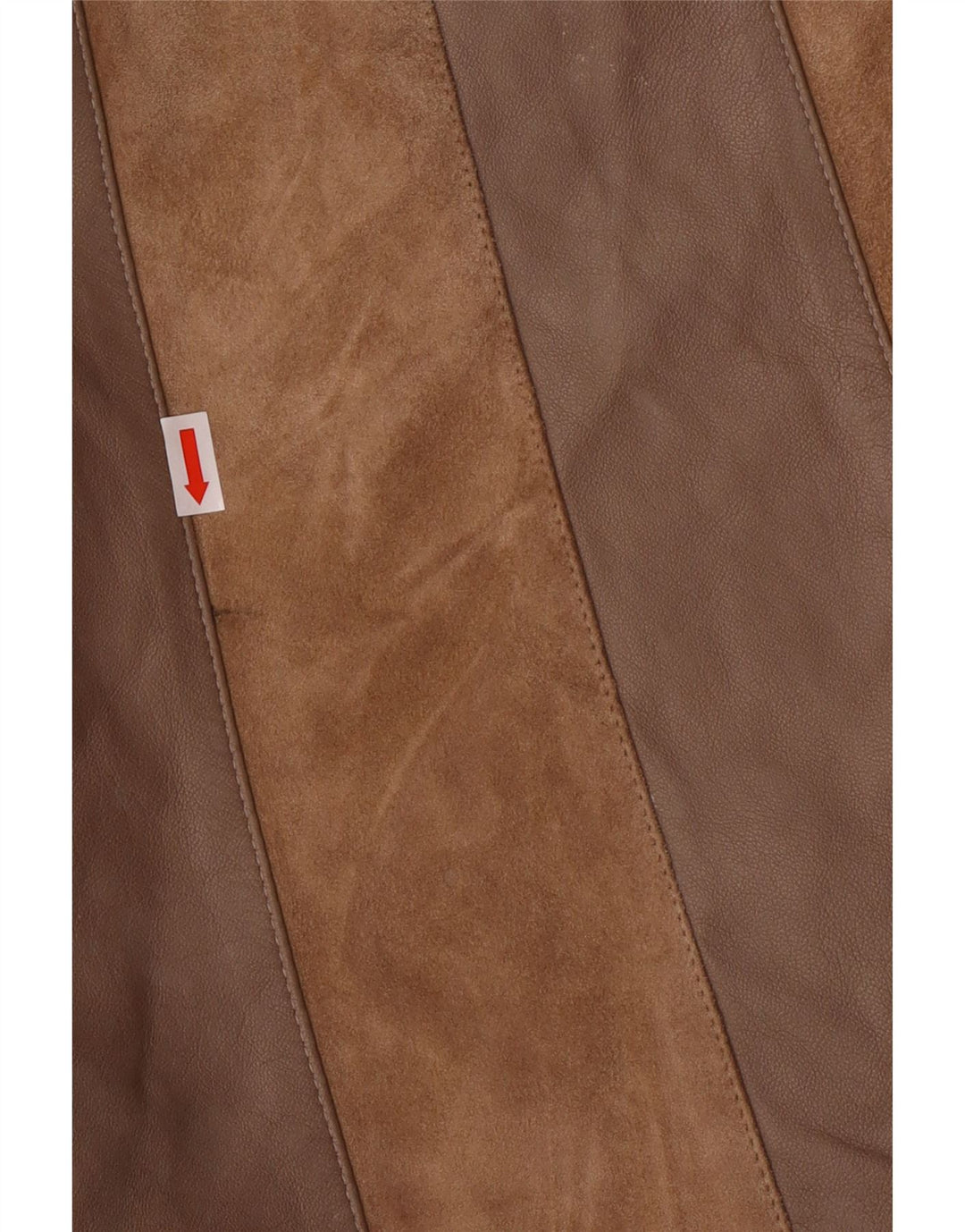 Norma ženski kožni kaput širokog kroja UK 14, klasičan srednje smeđe pruge