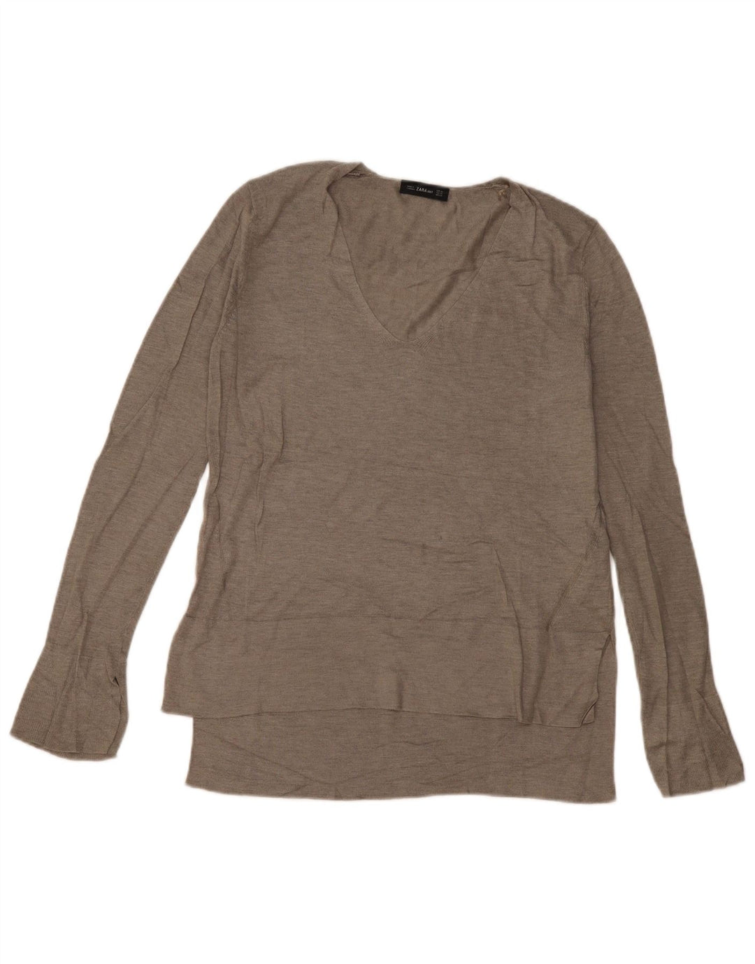 Zara ženska prevelika majica dugih rukava UK 6 XS siva viskoza