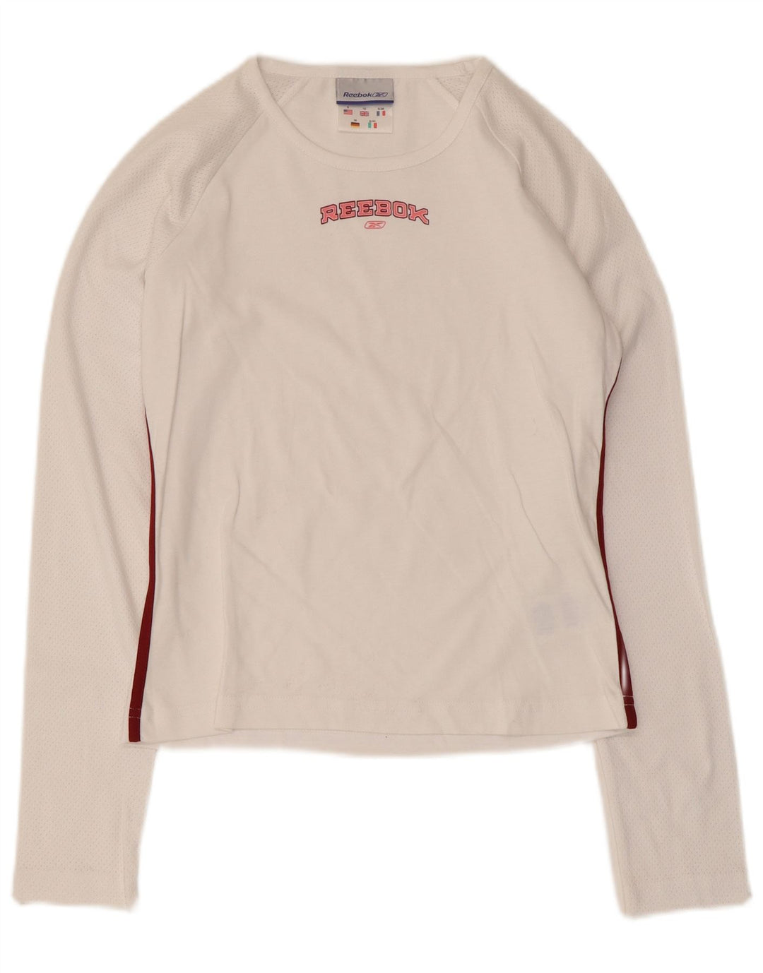 Reebok Ženska majica dugih rukava s grafikom UK 10 Mala bijela pamuk