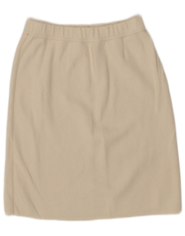 VINTAGE ženska ravna suknja UK 6 XS W24 sivobijeli pamuk