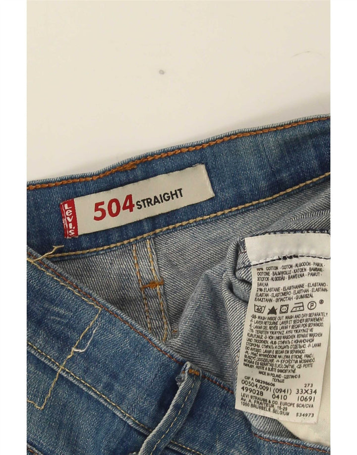 Levi's muške 504 ravne traperice W33 L34 plavi pamuk