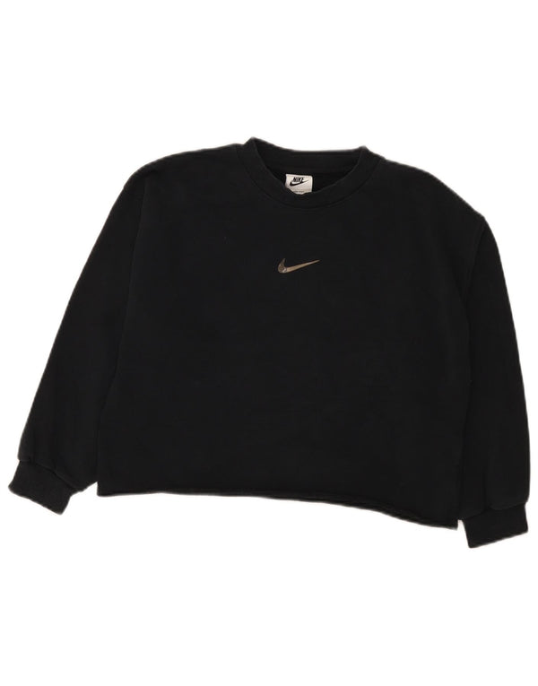 Nike Girls Dri Fit Crop Sweatshirt Džemper 10-11 godina srednje crni pamuk