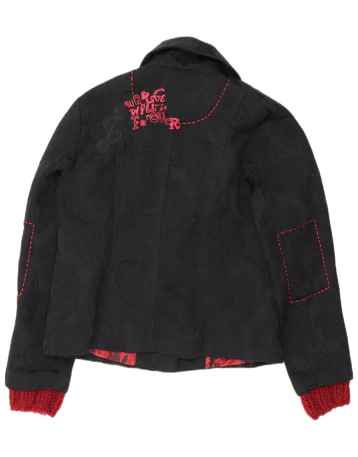 Ženska jakna s 3 gumba Desigual Graphic EU 46 XL crna cvjetna