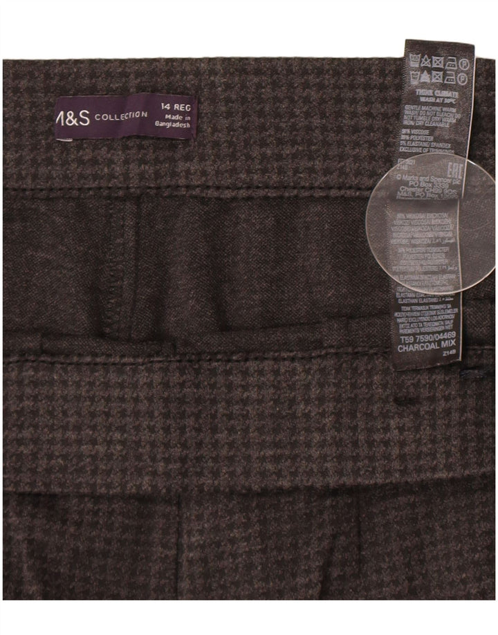 Ženske hlače Marks & Spencer UK 14 Large W32 L28 Siva Houndstooth