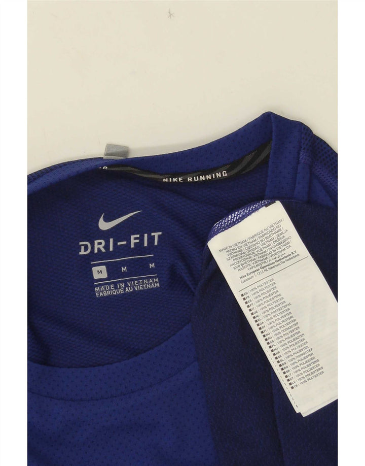 Nike Dri Fit Graphic T-Shirt Top srednje plavi poliester