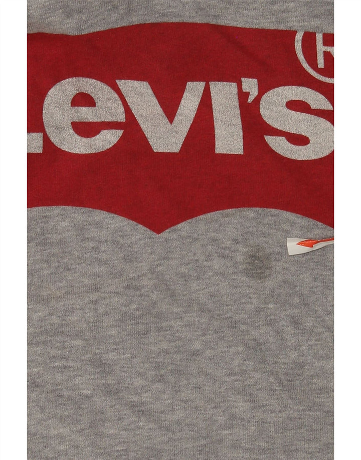 Levi's muška majica s kapuljačom s kapuljačom srednje sive boje s flekama