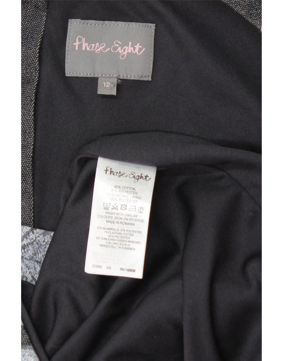 PHASE EIGHT Ženska plašt haljina bez rukava UK 12 Srednje sivi cvjetni pamuk