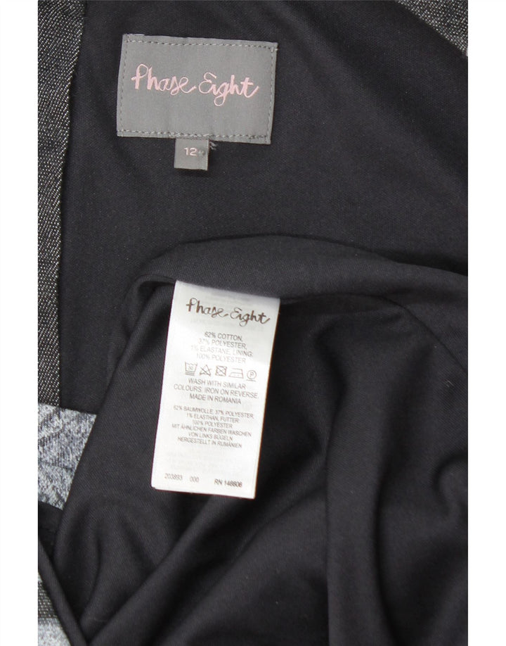 PHASE EIGHT Ženska plašt haljina bez rukava UK 12 Srednje sivi cvjetni pamuk