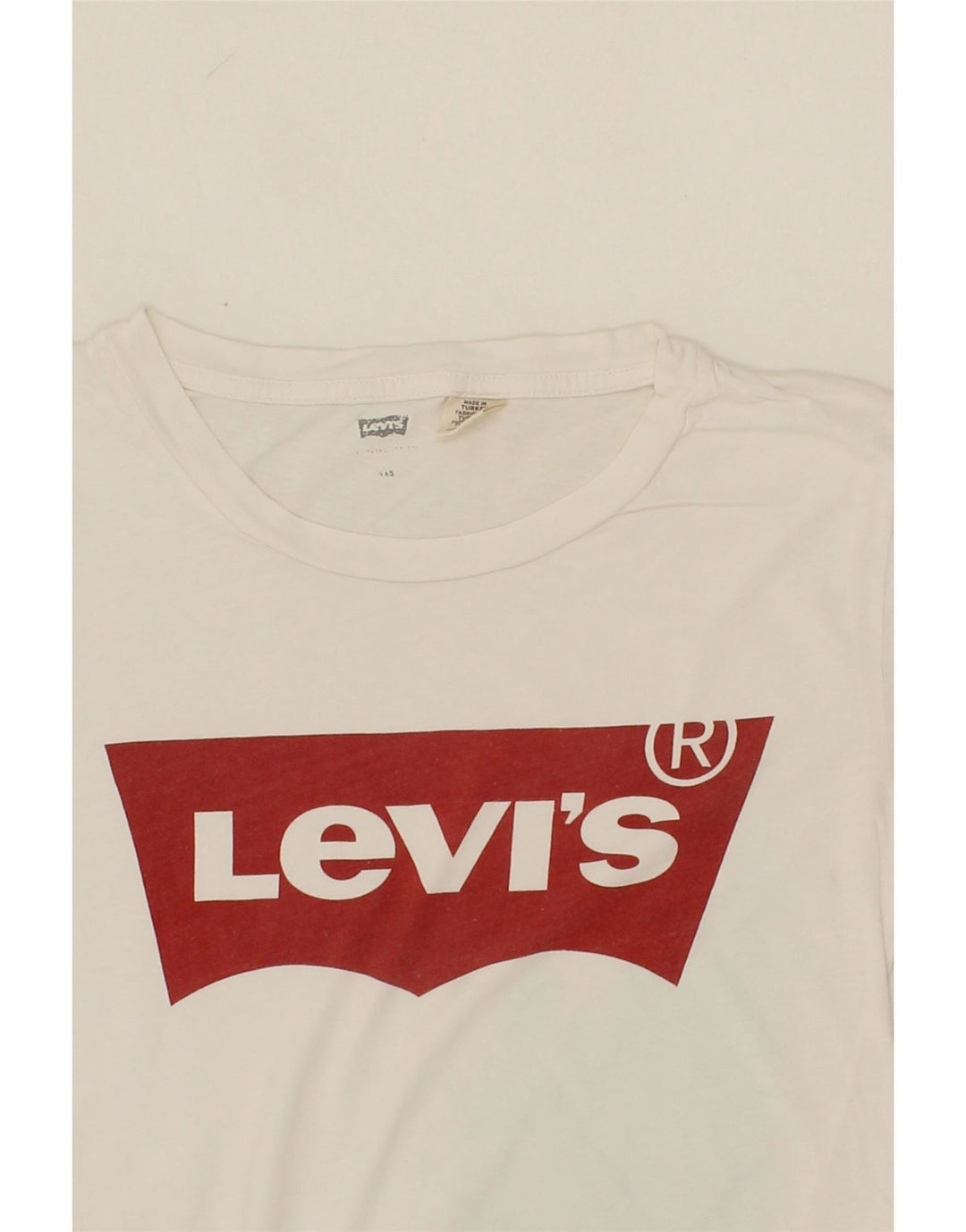 LEVI'S Womens Graphic T-Shirt Top UK 2 2XS White Vintage Levi's and Second-Hand Levi's from Messina Hembry 