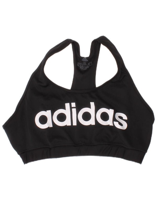 Adidas Womens Aeroready Graphic Sport Bra Top UK 20/22 XL Black Sports
