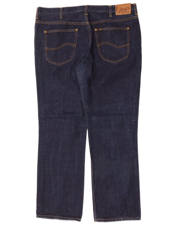 Lee Mens Brooklyn Straight Jeans W42 L32 Mornarsko plavi pamuk