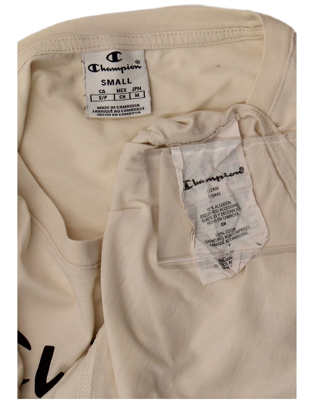 CHAMPION Prevelika ženska majica kratkih rukava s grafičkim motivima UK 10 Small Off White