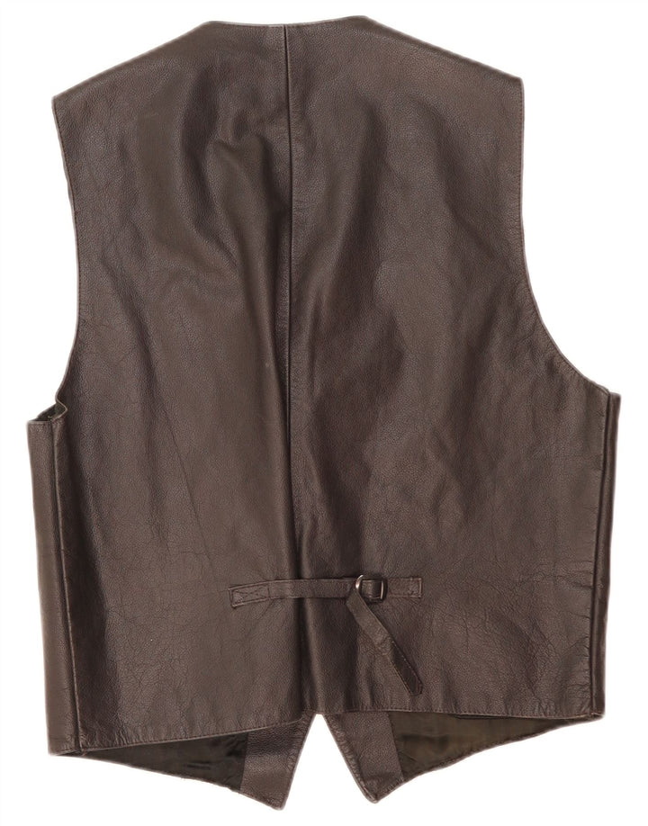 Vintage muški kožni prsluk XL crna koža