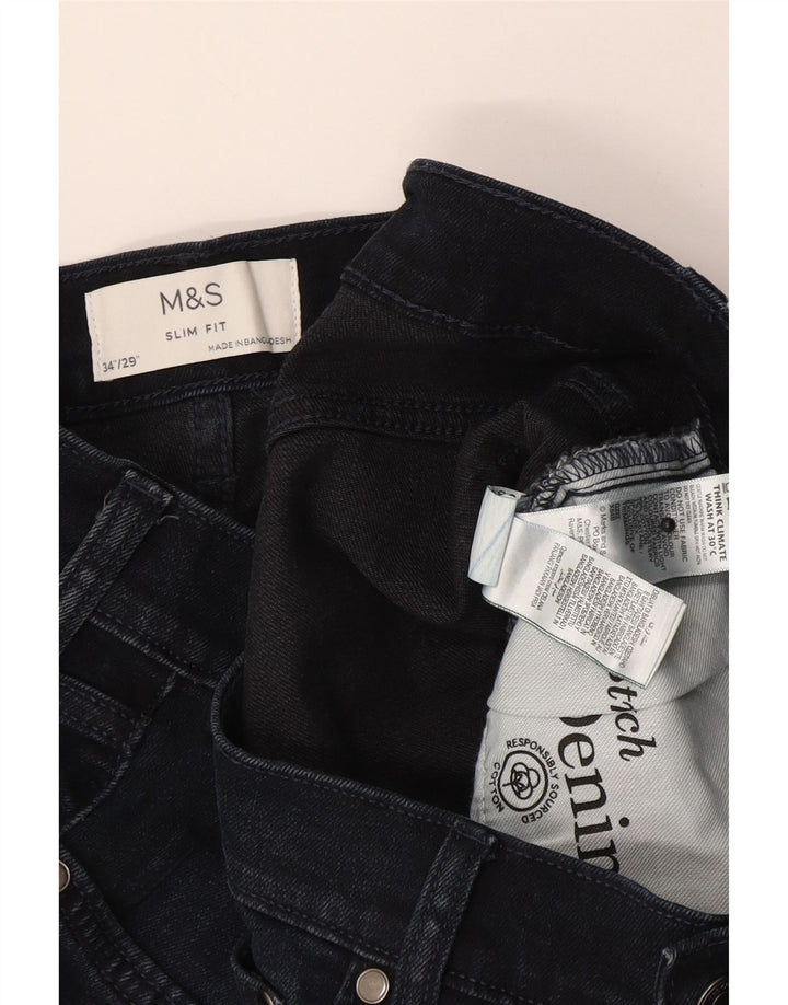 Marks & Spencer muške uske traperice W34 L29 tamnoplavi pamuk