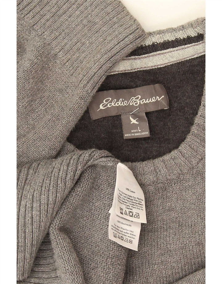 Eddie Bauer Muški džemper s okruglim izrezom Veliki sivi pamuk