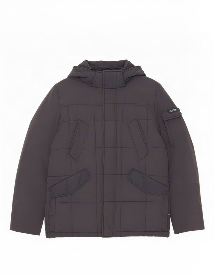 Woolrich muška podstavljena jakna s kapuljačom UK 40 Large tamnoplavi najlon