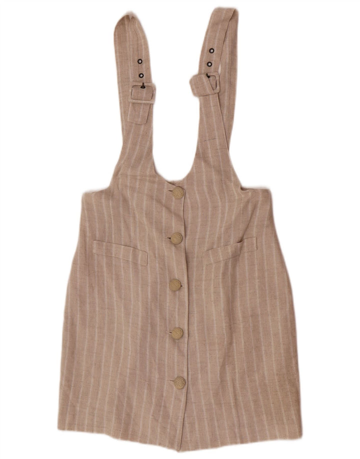 Vintage ženska jakna suknja srednje veličine W30 bež prugasta viskoza