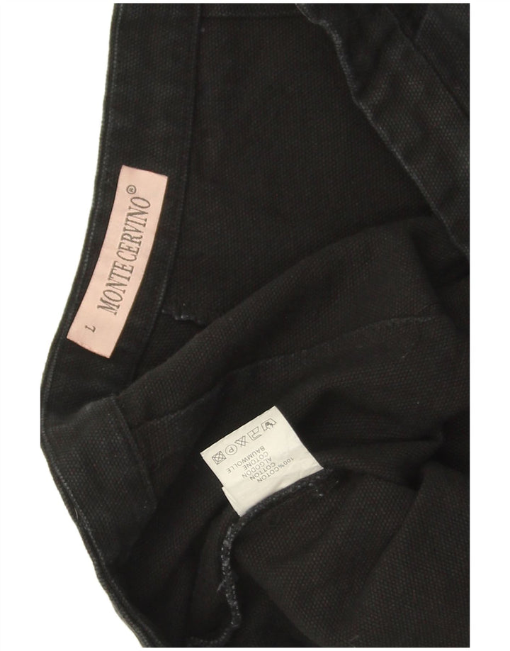 Vintage ženske grafičke chino kratke hlače, velike W30, crni pamuk