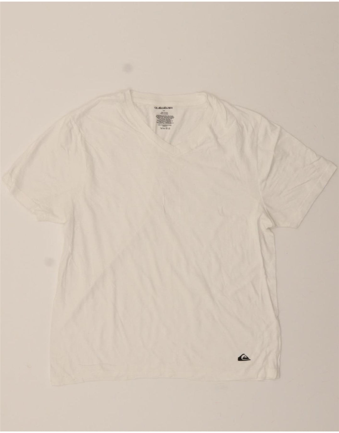 QUIKSILVER Mens T-Shirt Top Medium White Cotton Vintage Quiksilver and Second-Hand Quiksilver from Messina Hembry 