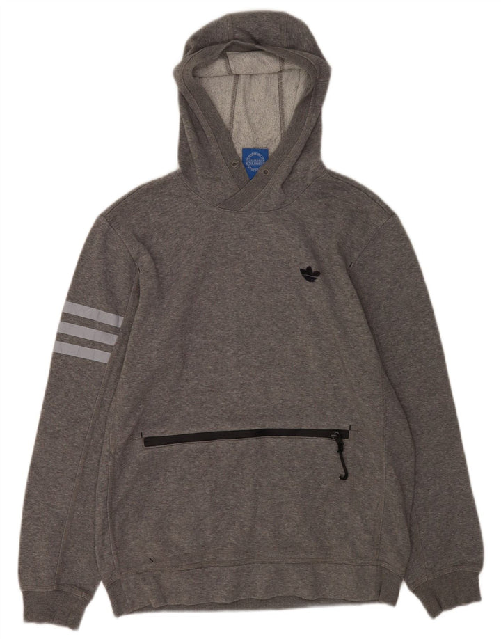 Adidas muška majica s kapuljačom, srednje sivi flekasti pamuk