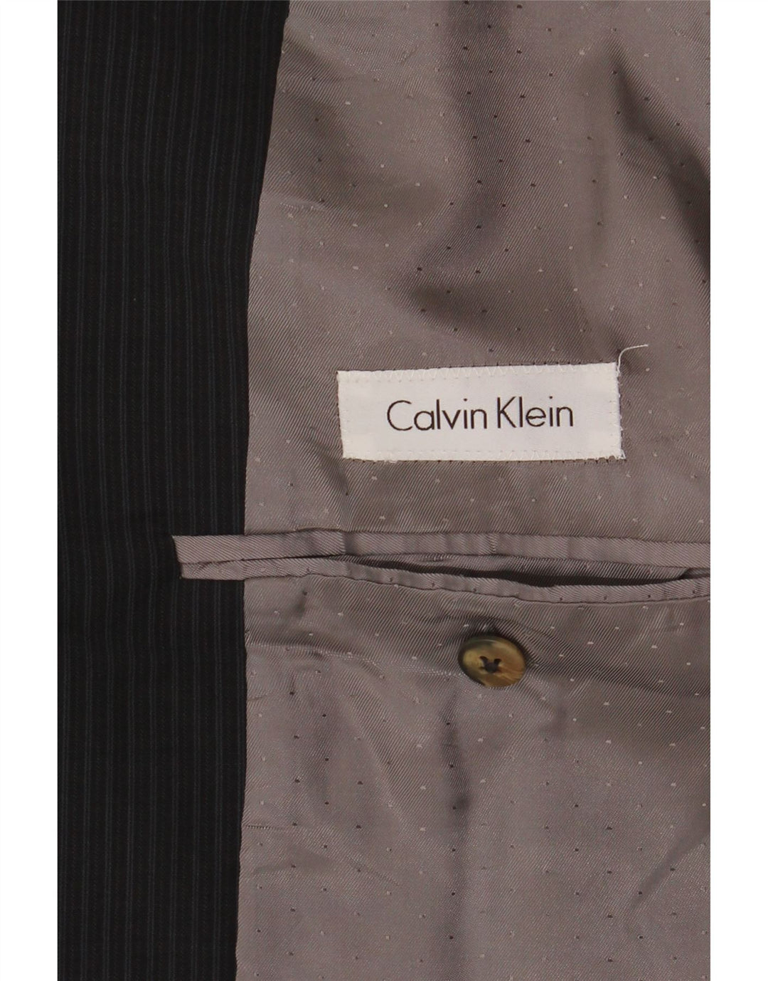 Calvin Klein muška dugačka jakna jakna UK 44 2XL crna prugasta nova vuna